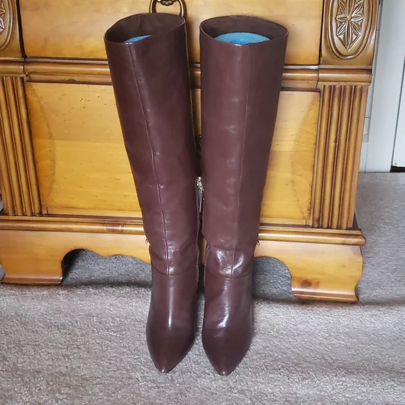 Nine West Shoes High Heel Tall Leather Boots Nine West Poshmark